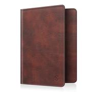 FINTIE Porte-Passeport Housse - Voyage Protecteur Portefeuille Pochette Etui de Protection pour Passeport, Carte d'embarquement, Carte d'identit, Vintage Marrone