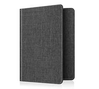 FINTIE Porte-Passeport Housse - Voyage Protecteur Portefeuille Pochette Etui de Protection pour Passeport, Carte d'embarquement, Carte d'identit, Denim Gris Anthracite