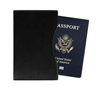 FINTIE Porte Passeport - Slim étui en Cuir synthétique Voyage Protecteur Pochette étui de Protection pour Passeport, Noir