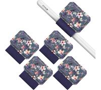 FINTIE Porte-Stylo Compatible avec Apple Pencil Pro/Pencil (USB-C)/Pencil (2e/1re Génération) - [4 Pièces] Pen Loop avec Ruban Adhésif Attaché aux Etuis Carnets Boucle de Stylo, Fleur Hibiscus