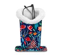 FINTIE Support de lunettes doublé en peluche avec base magnétique - Étui à lunettes en cuir végétalien de qualité supérieure - Nuit de jungle - Taille M