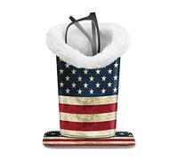Fintie Support de lunettes doublé en peluche, étui à lunettes, organisateur de rangement anti-rayures pour bureau, table de nuit, bureau, Drapeau des USA, taille unique