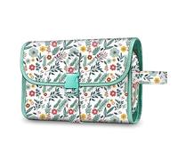 FINTIE Trousse de Toilette Femme/Fille, Trousse Toilette à Suspendre avec Crochet, Grande Trousse de Maquillage Voyage Étanche Portable, Fleur Printanière