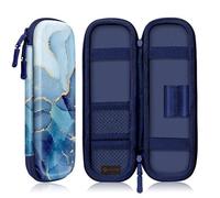 FINTIE Trousse École Rigide en EVA, Trousse à Crayon Résistante aux Chocs et Imperméable avec Compartiments pour Stylo et Accessoires, Marbre Océan