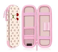 FINTIE Trousse École Rigide en EVA, Trousse à Crayon Résistante aux Chocs et Imperméable avec Compartiments pour Stylo et Accessoires, Cerise