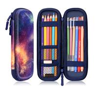 FINTIE Trousse École Rigide en EVA, Trousse à Crayon Résistante aux Chocs et Imperméable avec Compartiments pour Stylo et Accessoires, Galaxie