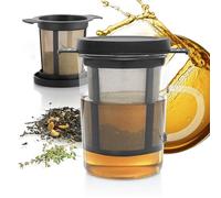 finum 4246000 Verre à Thé + Filtre Verre Noir 200 ML