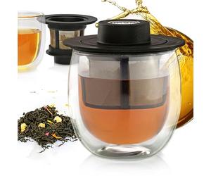 finum 4246700 Verre DP + Filtre + Couvercle Hot Glass System Noir 200 ML