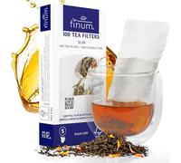 finum 100 Tea Filter (Slim) - Filtre à thé en Papier, Filtre pour thé en Vrac, Filtre Papier, Filtre en Papier jetable avec Soufflet, biodégradable, certifié FSC, Filtre pour théière - (155 x 75 mm)