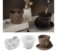 Finyoffiiy Moule en Silicone pour Tasse en Forme de Visage Humain Abstrait - Moule 3D Créatif en Résine Époxy pour Décoration de la Maison (Bisou)