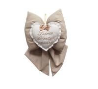 Fiocco Nascita con scritta siamo diventati Nonni Beige