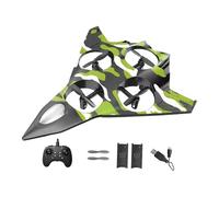 Fiocias 1 Avion Télécommandé Quadcopter Planeur Hélicoptère Jouet Volant avec LED Structure Double Matériau Résistant pour Enfants Débutants A, avec 2 Batteries