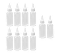 Fiocias 10 Pièces Flacons Distributeurs Bouteilles Stockage Peinture Rechargeables En PP Souple avec Graduation et Boule Acier Convient Loisirs Créatifs Burea, 60ml