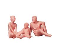 Fiocias 3 Figurines Familiales Miniatures, Modèles Réduits, Parents et Enfants, Sculptures En Résine Robuste pour Maison de Poupée, Diorama, Collection, Style C