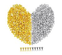 Fiocias 300 Pièces Attaches Parisiennes Métalliques Épingles pour Scrapbooking Décoration Brads Embellissements Fonction Réutilisable Adaptées à La Décoration, Or et Argent