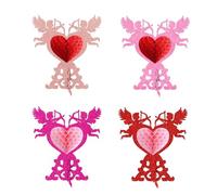 Fiocias 4 Centres de Table En Nid D'abeille pour La Saint-Valentin, Parfaits pour Un Anniversaire Ou Un Mariage.