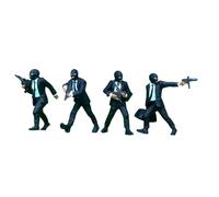 Fiocias 4 Figurines Miniatures D'un Voleur de Costumes à L'échelle 1:64 pour Accessoires de Maison de Poupée