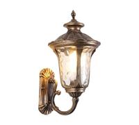 Fiocias Applique Murale D'extérieur Classique, Lanterne avec Douille E27, Design Résistant Aux Intempéries en Aluminium et Verre, Offre Un éclairage, Bronze 23cmx50cm