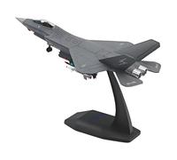 Fiocias Avion de Chasse Maquette Avion Fighter Miniature Décorative En Alliage Cockpit Transparent Roues Rotatives avec Base Adapté Collection Salon Chambre B, Air Force