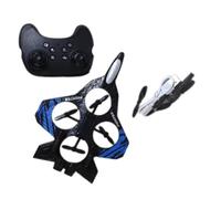 Fiocias Avion Télécommandé Avion RC Modèle Chasseur Planeur Jouet Mousse Fonction Flip LED Incluses pour Enfants Adolescents Sorties Plein Air Jeux En F, Bleu