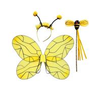 Fiocias Bee Costume Accessoire Enfant Aile Bandeau Déguisement Elf Polyester Doux Adapté Fête d'École Spectacle sur Scène Célébration d'anniversaire, et Baguette de Bandeau