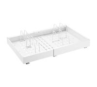 Fiocias Cabinet Organisateur pour Placard avec Glissière Réglable Tiroir Extensible Profond Boîte à Épices Coulissante Structure Métal Résistante Adaptée à Ra, Blanc
