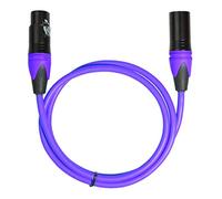 Fiocias Câble XLR Prolongateur Distribution Sonore Blindé Fiche Métal Alliage Convient Installations Audiovisuelles Location Matériel Studios, Violet 1m