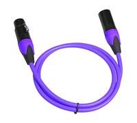 Fiocias Câble XLR Prolongateur Distribution Sonore Blindé Fiche Métal Alliage Convient Installations Audiovisuelles Location Matériel Studios, Violet 1.8m