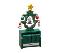 Fiocias Calendrier de Noël Décoratif de Bureau, Calendrier Perpétuel, Rustique, à Poser sur Une Table, pour Bureau Ou Salon, Style D