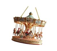 Fiocias Carrousel Ornement Suspendu Noël Acrylique Décor Motif Père Noël Reflet Lumineux Convient pour Balcon Fenêtre Porte Intérieur Extérieur, Style A