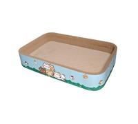 Fiocias Chat Pad Oval Lounge Lit pour Chat Corrugé Couchage Carton Scratcher Nid Résistant Adapté à Tous Âges Animaux Repos Jeu Maison Intérieur, L