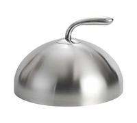 Fiocias Cloche Alimentaire, Couvercle de Service INOX avec Poignée, Dôme Alimentaire Réutilisable, Protecteur à Steak Gâteaux Desserts, pour Cuisine, Restaurant, 26 Cm Argent
