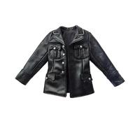 Fiocias Costume Uniforme en Cuir PU à L'échelle 1:6, Rétro et Décontracté, Tenue Réaliste pour Poupées de 30 Cm. Accessoires pour Poupées, Veste