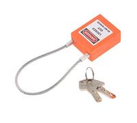 Fiocias de Sécurité Serrure à Câble Consignation Industrielle Isolement Surface Antidérapante Corps Plastique Étiquette Modifiable Verrouillage Résist, Orange, Hauteur Totale 130mm