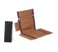 Fiocias Dossier de Camping Extérieur Siège Plage Soutien Dos Chaise Pliante Coussin Oxford Armature Aluminium Adapté Aux Escapades Camping Détente Jardin Sort, Brun