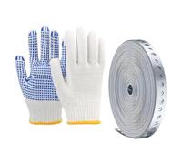 Fiocias Feuillard Métallique Galvanisé Perforé avec Gants pour Projets de Bricolage