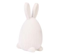 Fiocias Figurine Lapin de Pâques Ornementale Statue Lapin de Pâques en Résine Floquée Décoration Mignonne de Table Sculpture Robuste et Douce Adaptée à la, Blanc