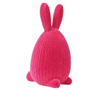 Fiocias Figurine Lapin de Pâques Ornementale Statue Lapin de Pâques en Résine Floquée Décoration Mignonne de Table Sculpture Robuste et Douce Adaptée à la, Rose Foncé