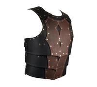 Fiocias Gilet de Poitrine Médiéval Ajustable, Style Chevalier, En Cuir, avec éléments Gothiques, Idéal pour Les Fêtes et Cosplays, brun