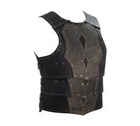 Fiocias Gilet de Poitrine Médiéval Ajustable, Style Chevalier, En Cuir, avec éléments Gothiques, Idéal pour Les Fêtes et Cosplays, gris