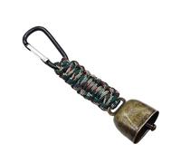 Fiocias Grelot Ours Compact Équipé de Mousqueton Cloche de Randonnée Dispositif de Dissuasion Animaux Porte-clé de Sécurité Alliage Fer Aluminium Résistance A, Vert Foncé