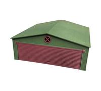 Fiocias Hangar d'Aéroport Maquette Polypropylène Porte Fenêtre Lumineuse Accessoire Avion Compatible Kit Terrain Utilisation Simple Convient Modélisme, Vert