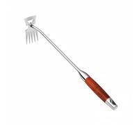 Fiocias Houe en Acier Inoxydable Outil Désherbeur Extraction Racines Multi-prongs Râteau Design Ergonomique Convient pour Jardin Culture Maraîchère Espaces Étroits , S 1 PC , Houe Creuse 5-Dents
