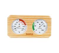 Fiocias Hygromètre Sauna Thermomètre Outil Chambre Bois Hygrothermographe Haut Précision Installation Murale Convient Maison Hôtel, Fahrenheit