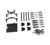 Fiocias Kit D'amélioration pour Voiture RC 1/12 : Support de Tringlerie de Direction, Support de Servo Résistant à L'usure et Support D'amortisseu, Noir