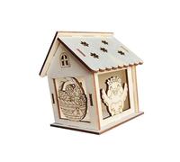 Fiocias Kit de Maison de Printemps En Bois à Monter Soi-même, Activités Manuelles de Pâques, Créatif, Maison de Village de Pâques à Faire Soi-même, Style B