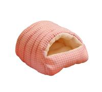 Fiocias Lit pour Chat Lit Douillet Grotte pour Chat Nid Cachette Chat Maison Douceur Doublure Amovible Convient Aux Chats D'Intérieur Repos Détente Hiver, Rose Blanc