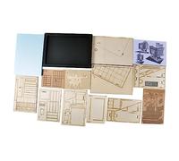 Fiocias Maison Miniature Modèle Puzzle Architecture En Bois Loisirs Éducatifs Montage Manuel pour Adultes Développement Cognitif Adapté pour Diorama Projet DI, avec Socle