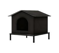 Fiocias Maison pour Chat Extérieur Abri Chat Imperméable Abri pour Chats Errants Abri avec Pieds surélevés Matériaux Robustes Isolation Thermique Adapté Véran, Noir, L