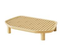 Fiocias Marchepied pour Bac à Litière pour Chat Robuste en PP Tapis Attrape-litière avec Surface Antidérapante Utilisation Réutilisable et Facile à Nettoyer C, Jaune